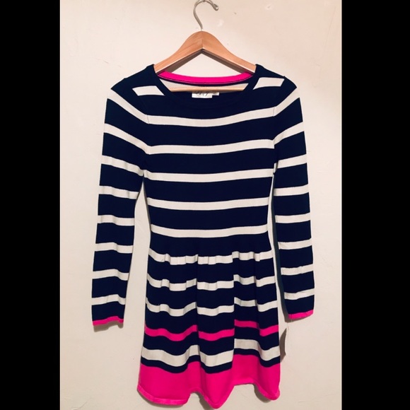 Eliza J Black White & Pink Striped Sweater Dress - Picture 4 of 7